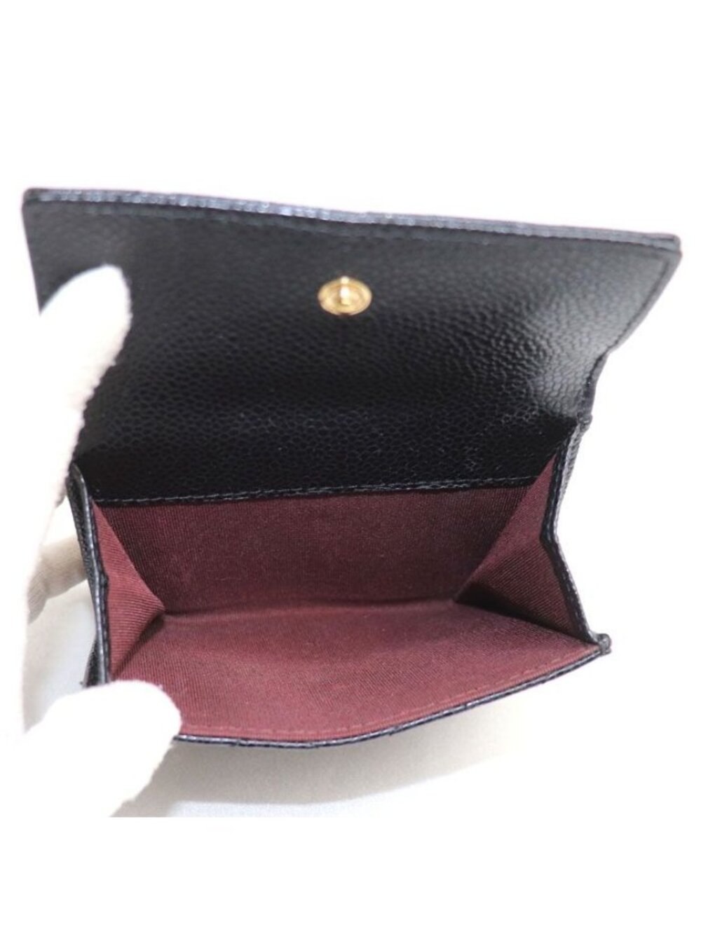 Chanel Quilted Double Hook Bifold Wallet Black - Picture 4 of 8